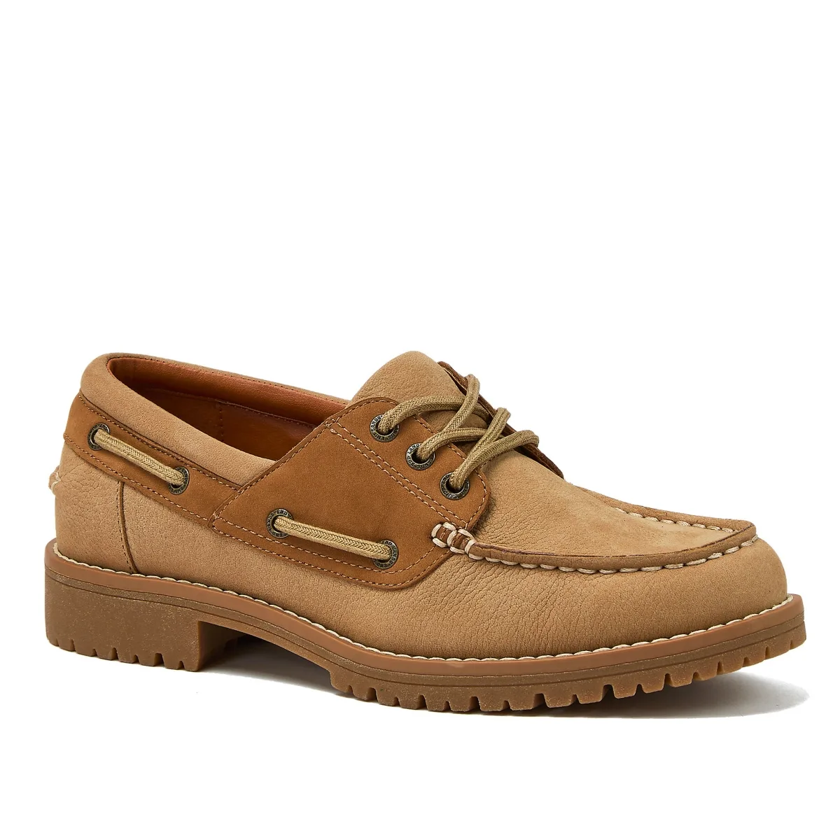 Seaport Leather Lace Up Boat Shoes by Lands' End