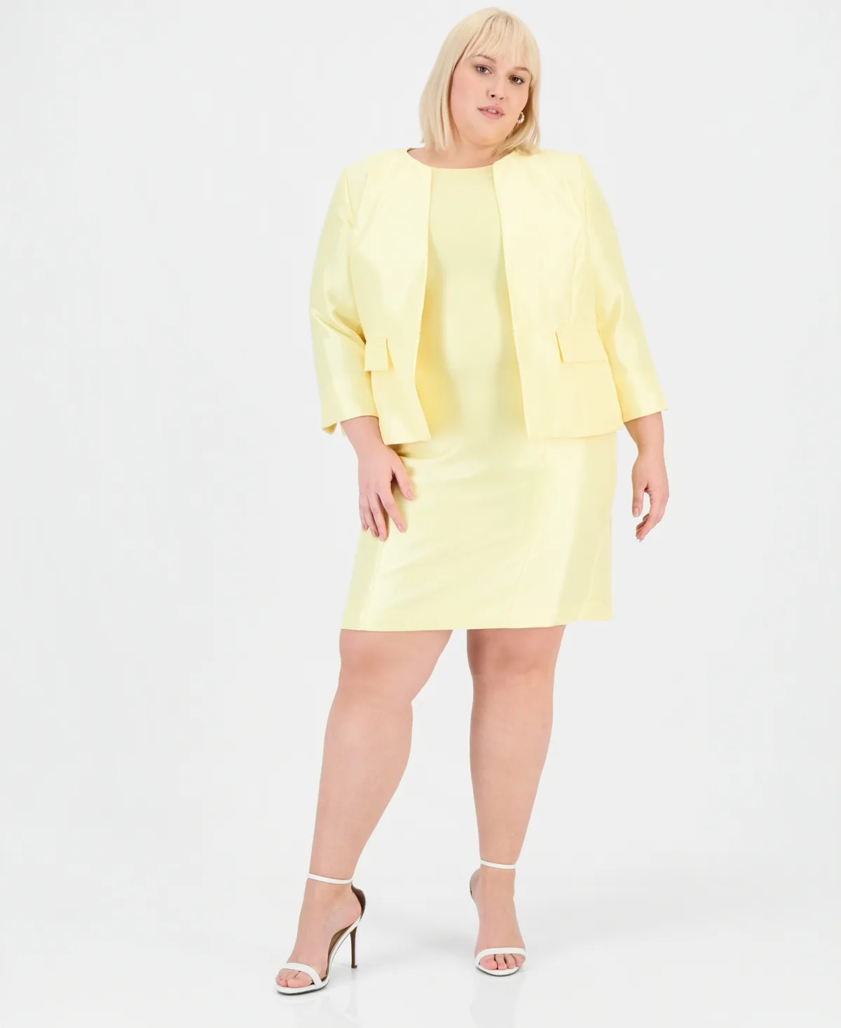 Open-Front Jacket & Sleeveless Sheath Dress by Le Suit