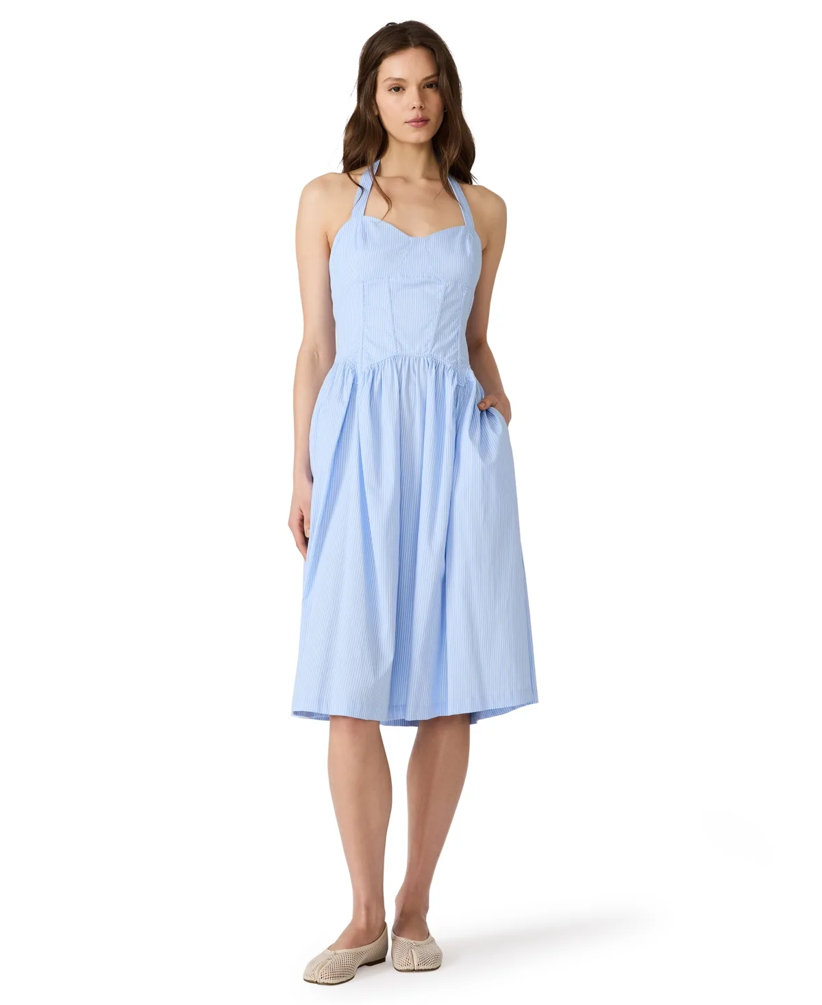 Sweetheart Neck Midi Dress by Steve Madden
