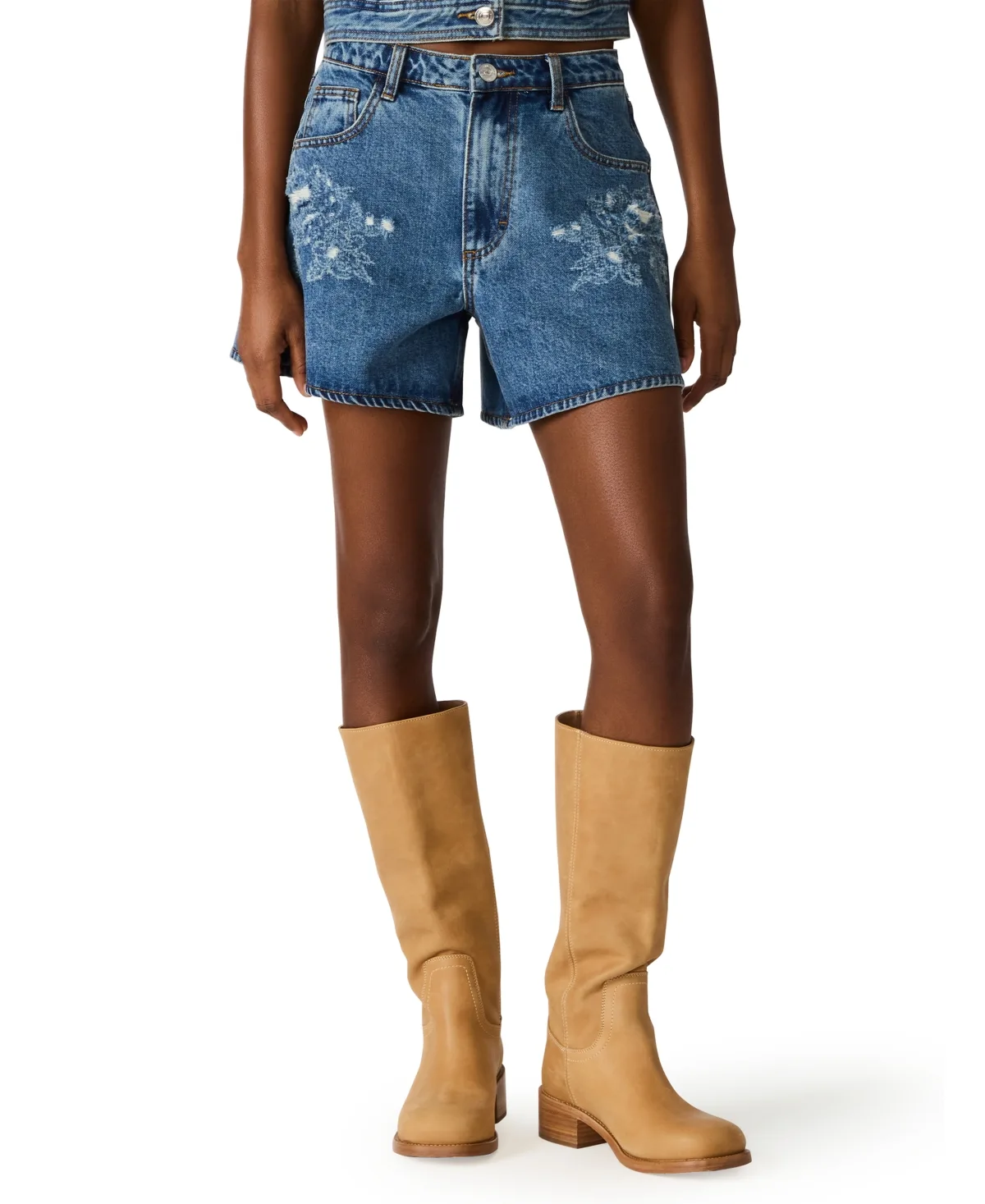 Dally Mid-Rise Denim Shorts by Steve Madden