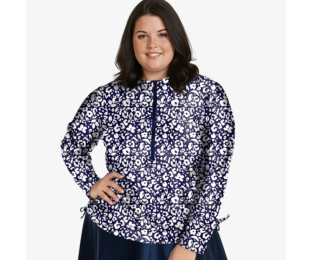 Half-Zip Nora Swim Top by Calypsa