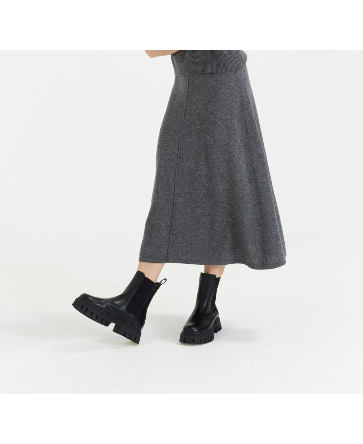 Wool Cashmere Midi Skirt by Chinti & Parker