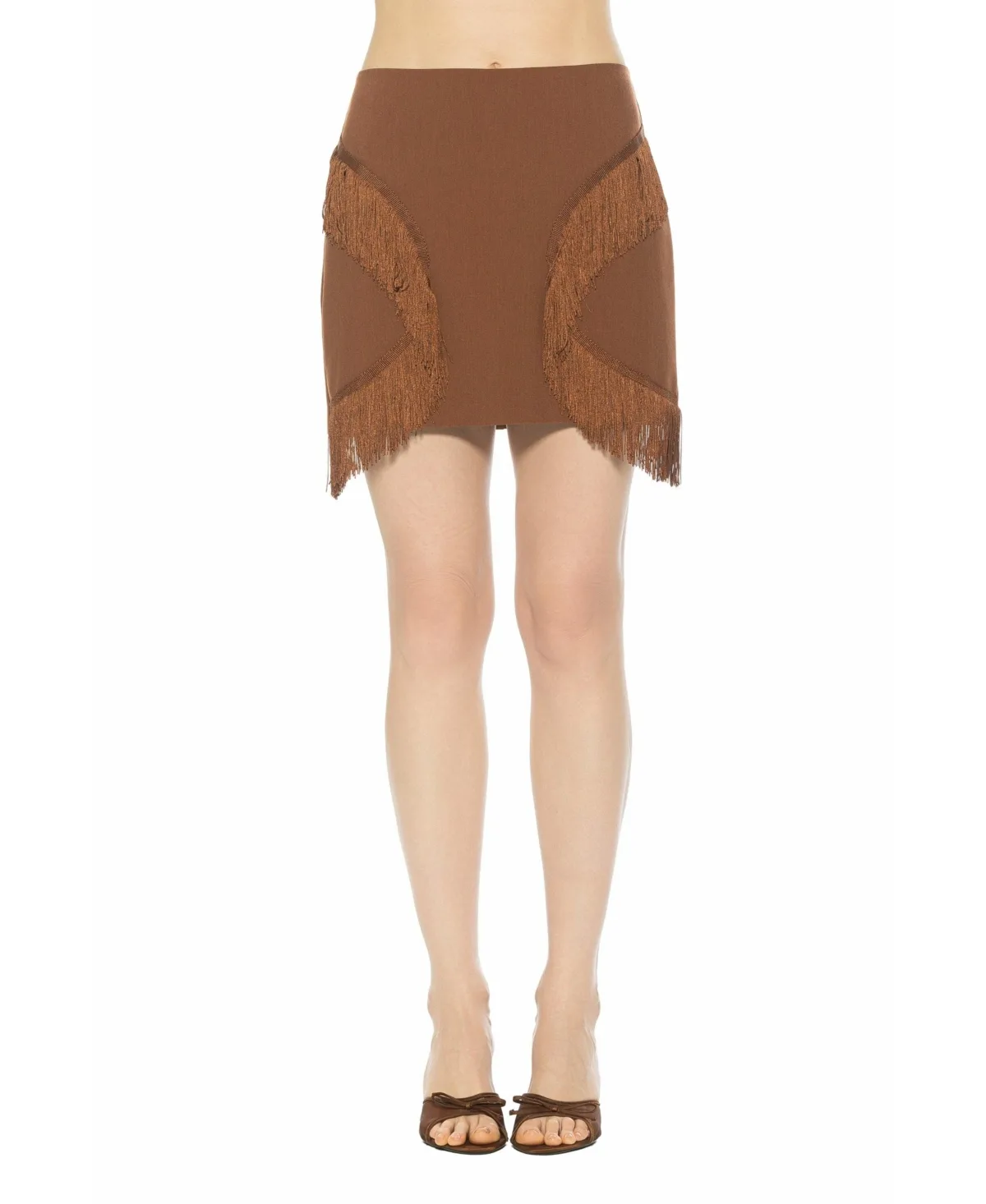 Lior Fringe Grommet Mini Skirt by Alexia Admor
