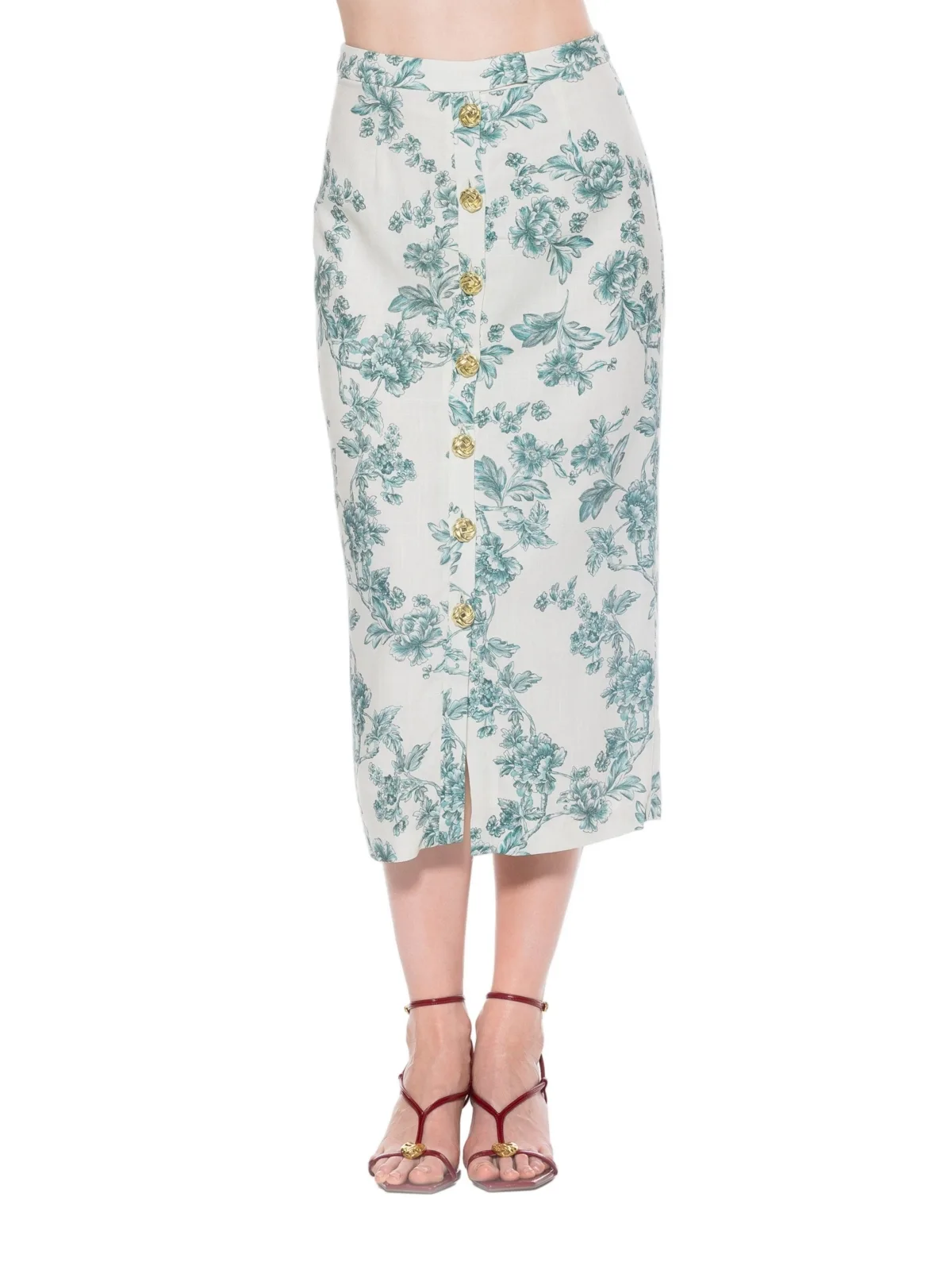 Carla Front Button Down Midi Skirt