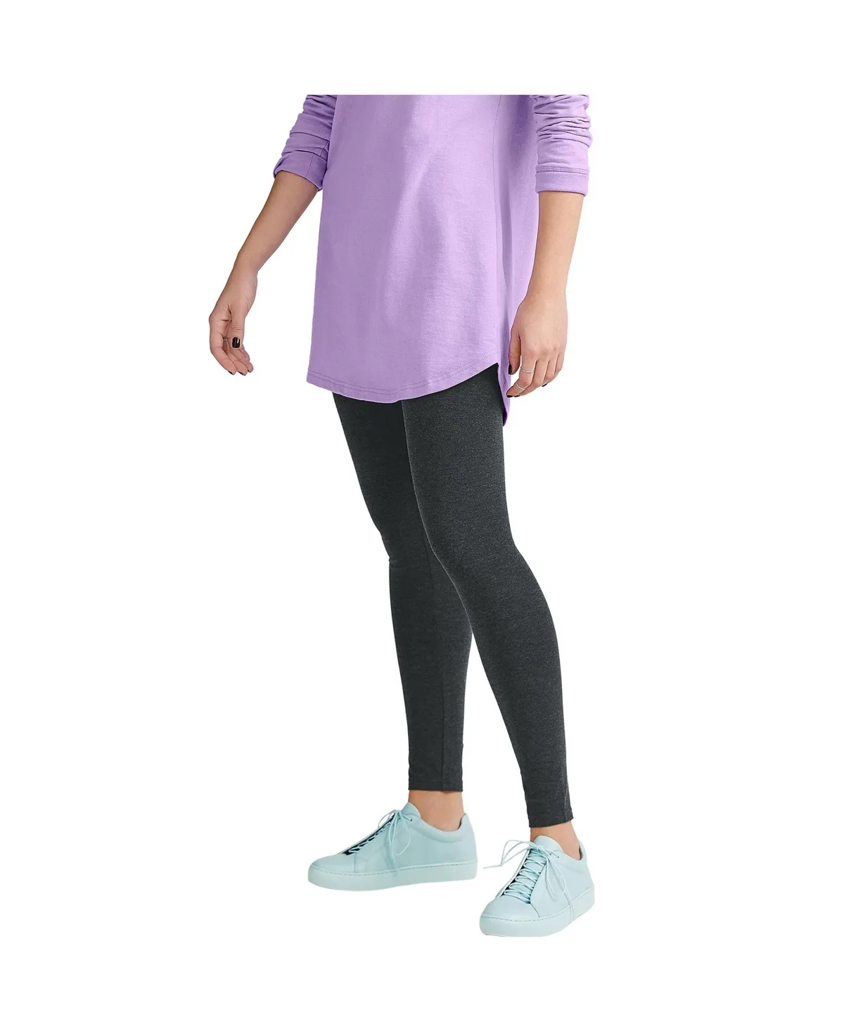 Cotton Spandex Full Length Leggings by Ellos