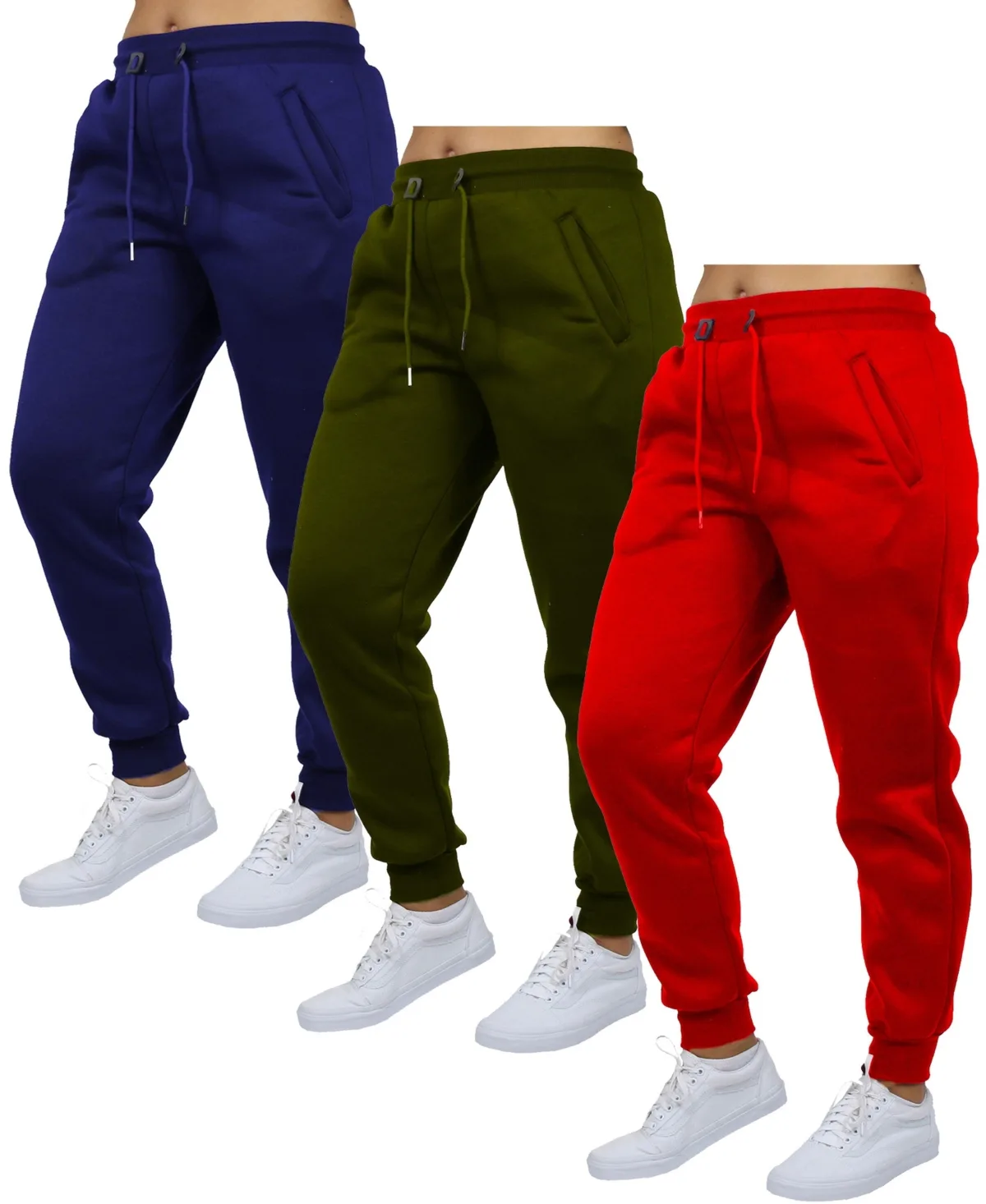 Loose Fit Heavyweight Classic Fleece Jogger Sweatpants - 3 Pack by Blue Ice