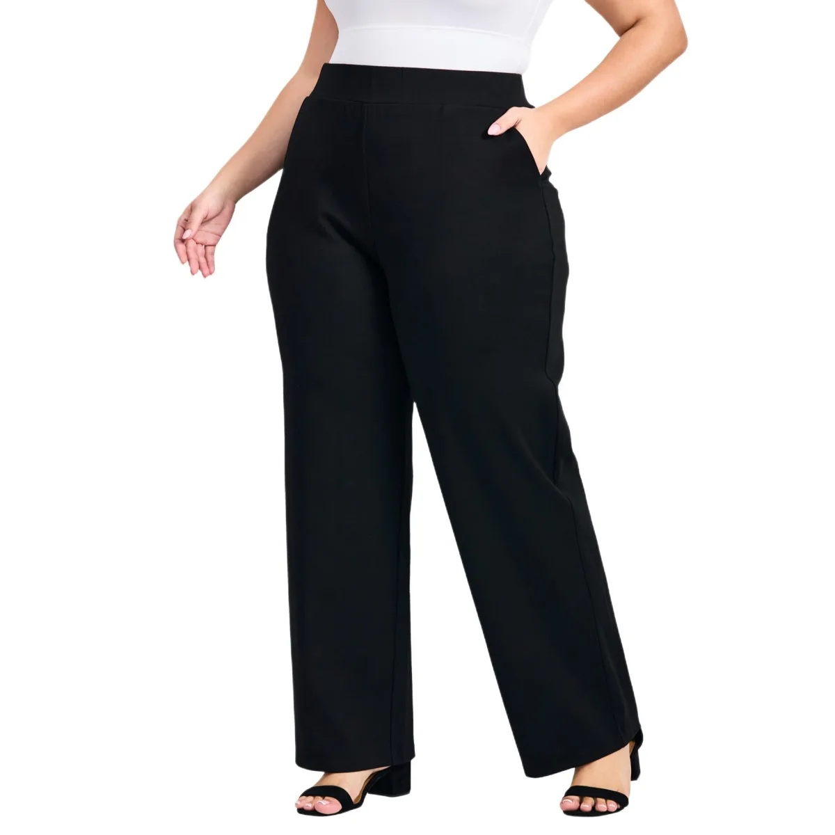 Zoe Ponte Straight Leg Pant by Avenue