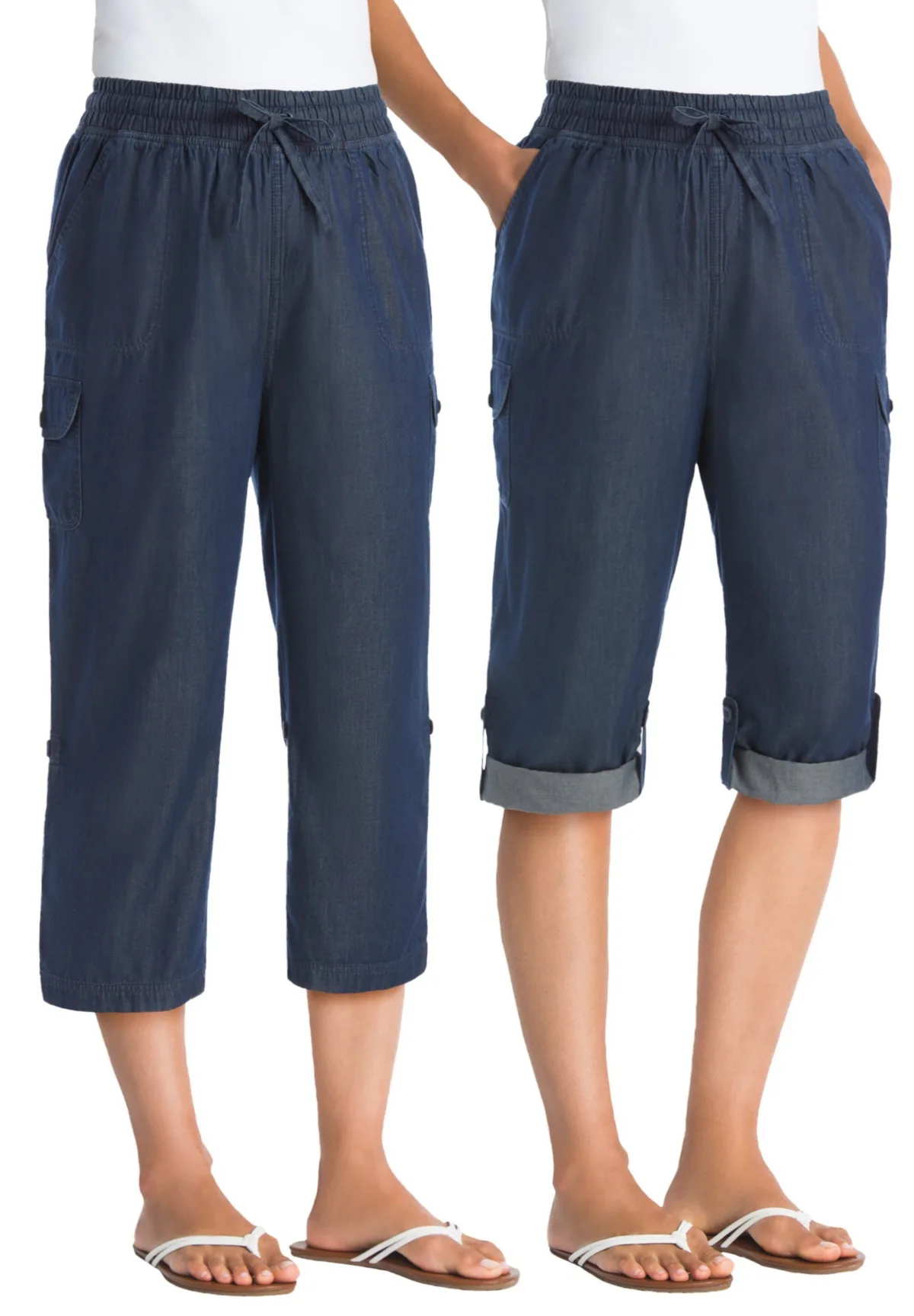 Convertible Length Cargo Capri/Bermuda by Woman Within