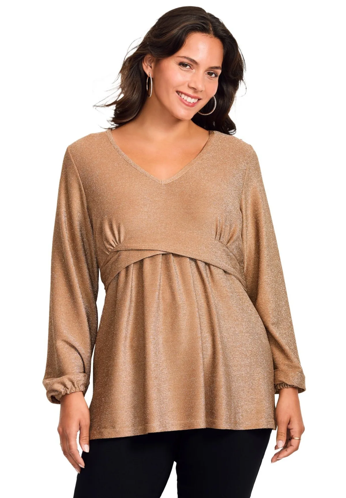 Peplum Shimmer Top by Avenue