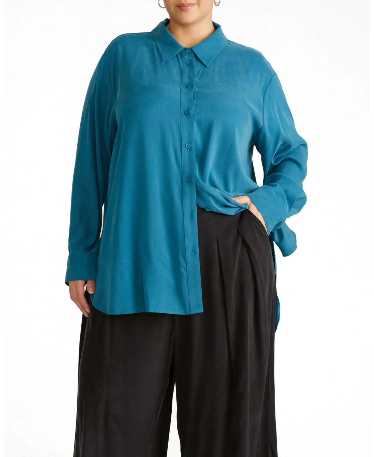 Cooling Stretch Cupro Artist Shirt by Universal Standard