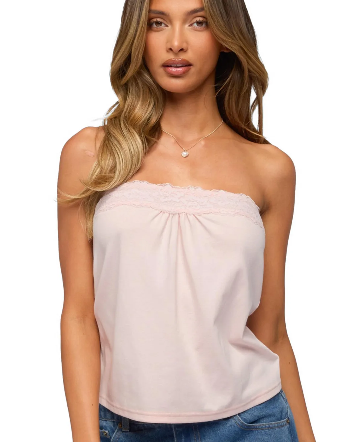 Kittey Lacey Strapless Top by Edikted