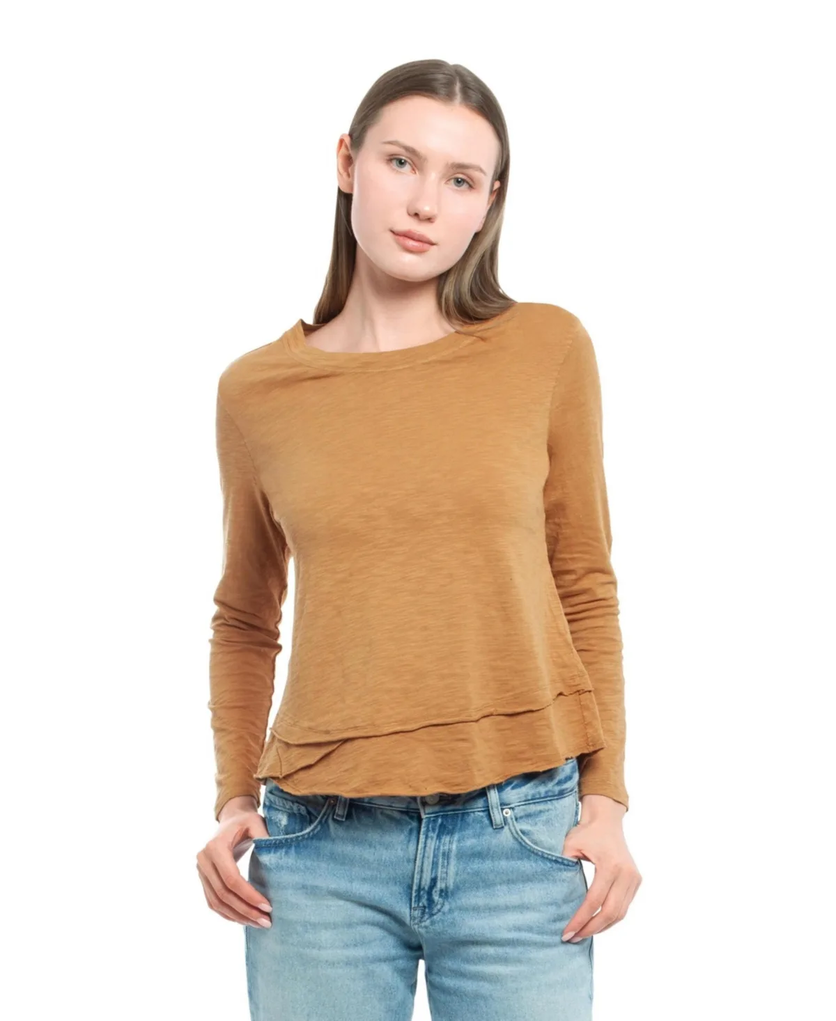 Long Sleeve Mock Layer Tee by Wilt