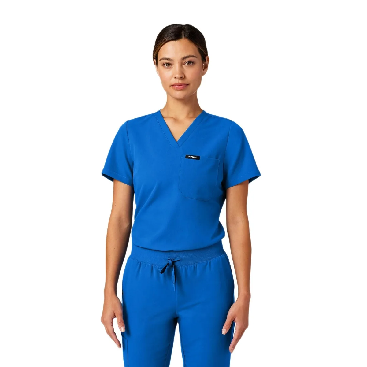 Rhena 1-Pocket Slim V-Neck Scrub Top by Jaanuu