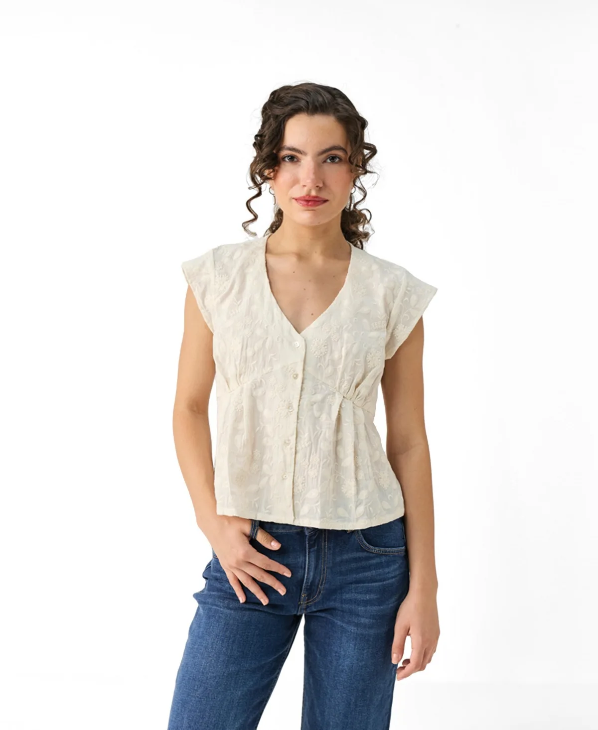 Deep V-Neck Top by Reistor