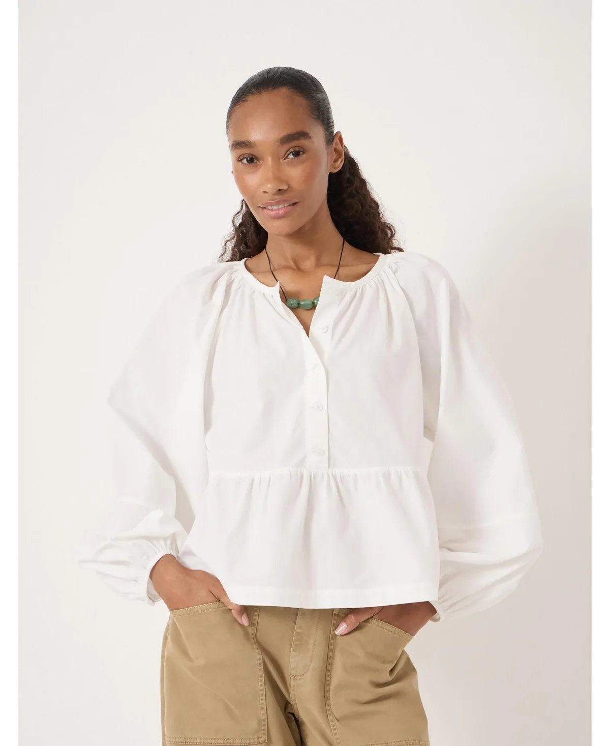 Beck Cotton Peplum Blouse by Hush