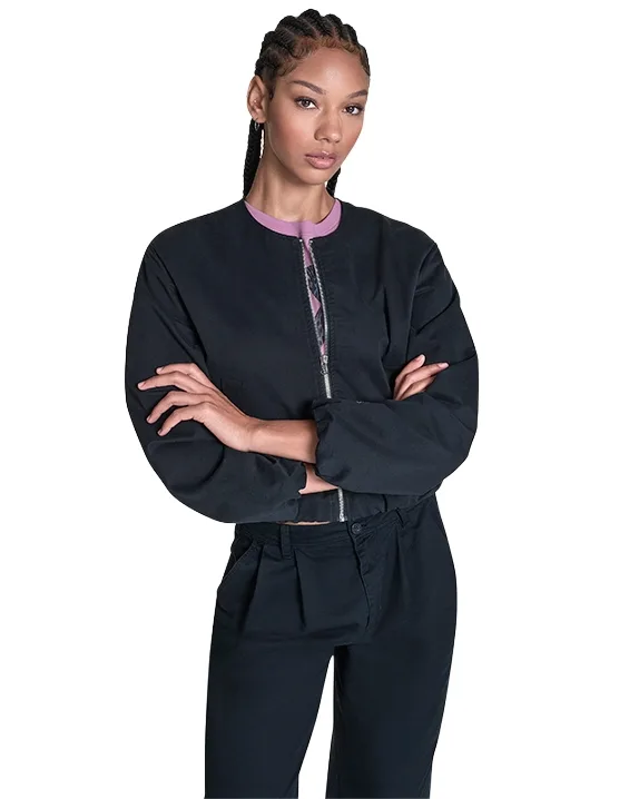 Bubble Sleeve Bomber Jacket