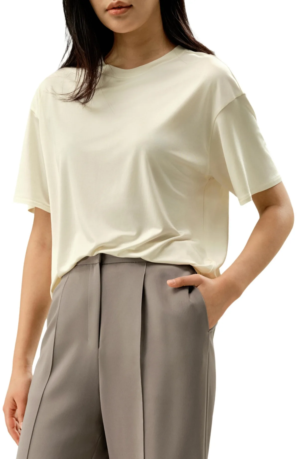 Oversized Silk Jersey Tee by Lilysilk