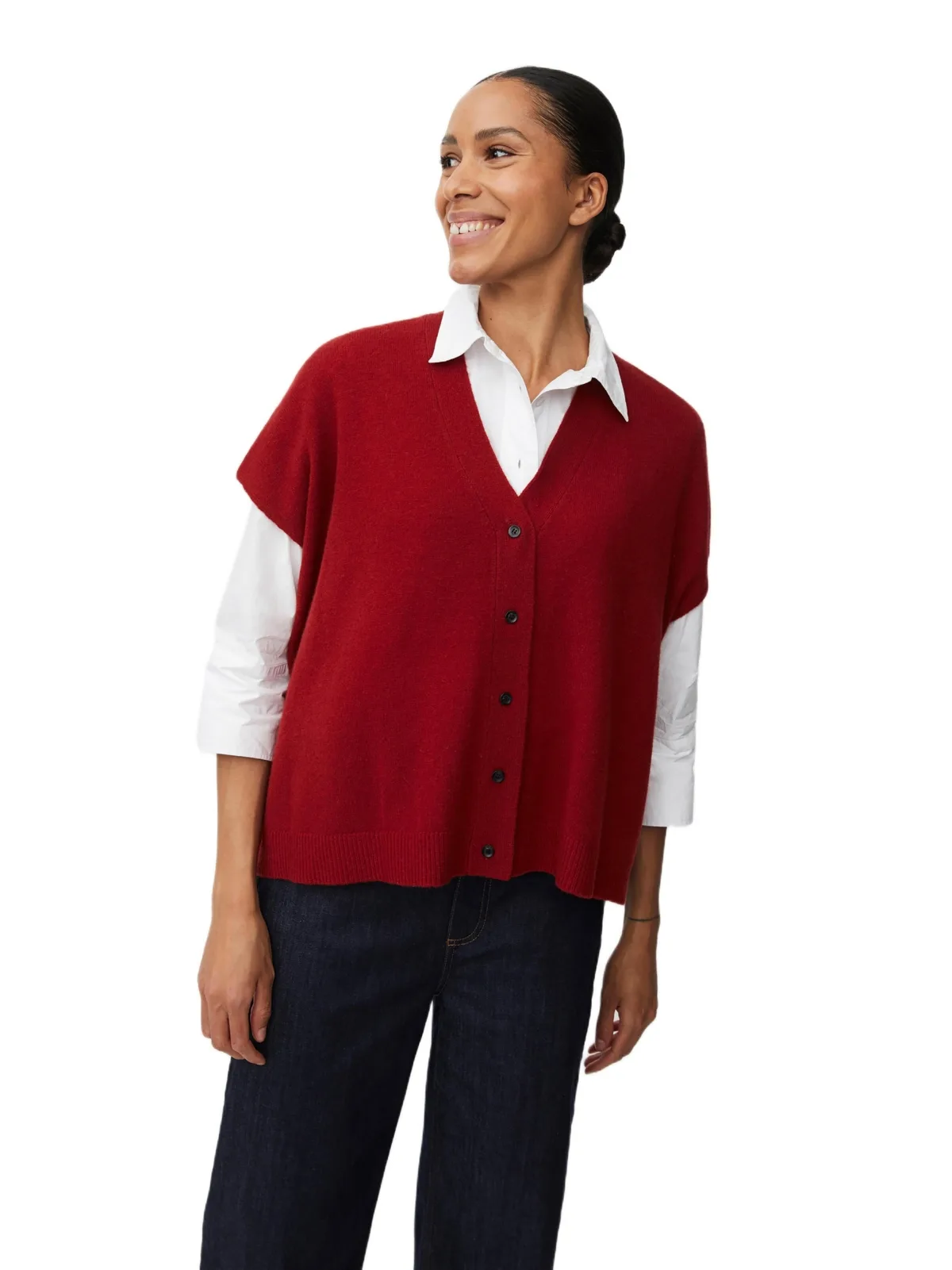 MaLucanne Short Sleeve V-Neck Cardigan by Masai Copenhagen