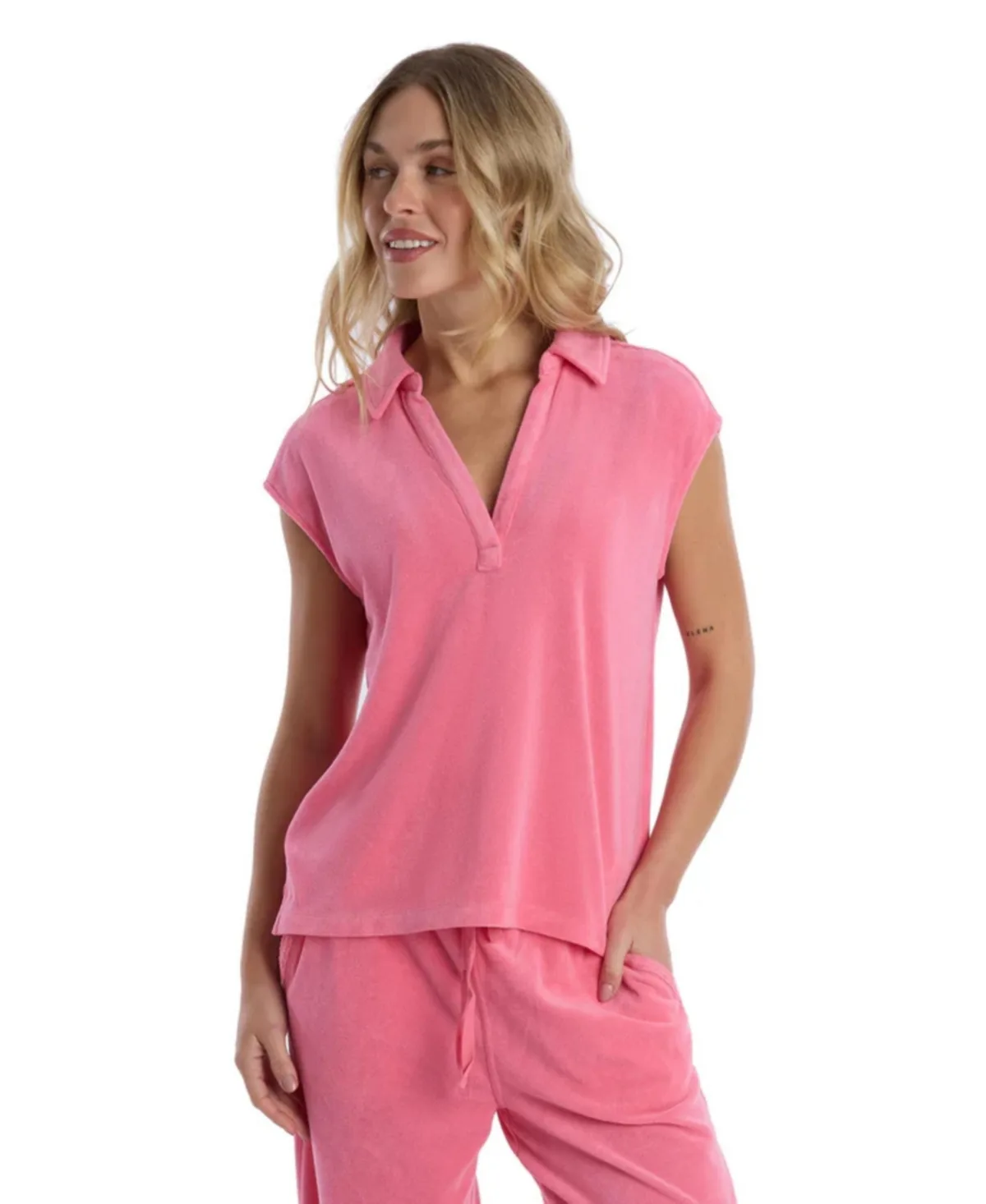 Crochet Trim Polo Tee by Wilt