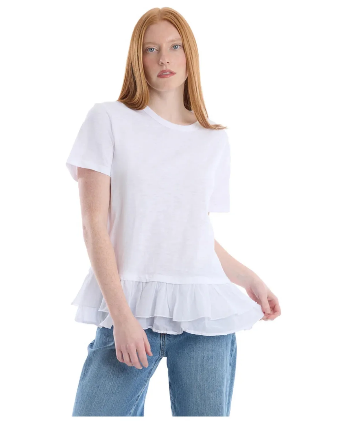 Short Sleeve Mixed Media Tee