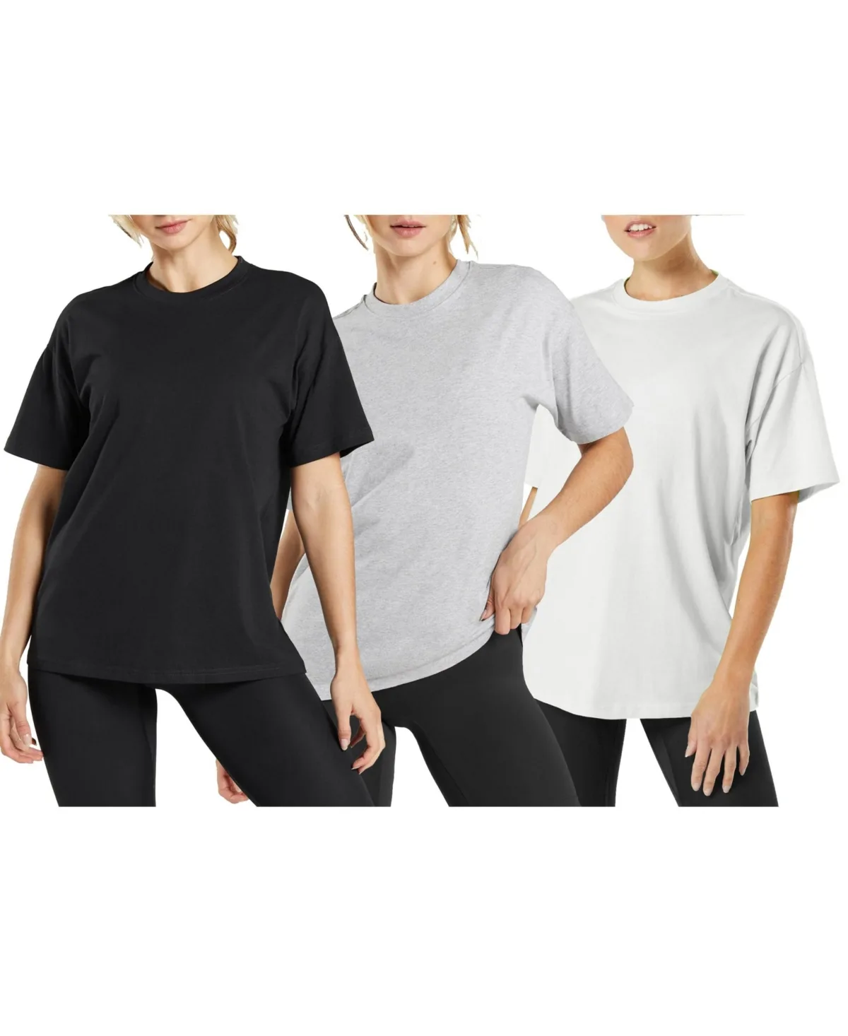 Loose Fitting Short Sleeve Crew Neck Tee - 3 Pack by Blue Ice