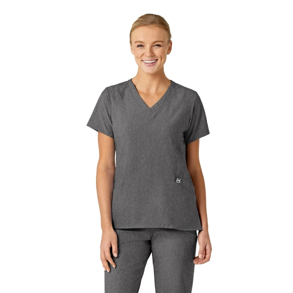 W123 Stylized V-Neck Scrub Top by Wink