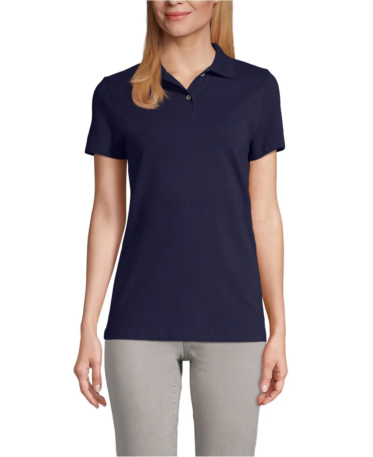 Short Sleeve Basic Mesh Polo Shirt by Lands' End