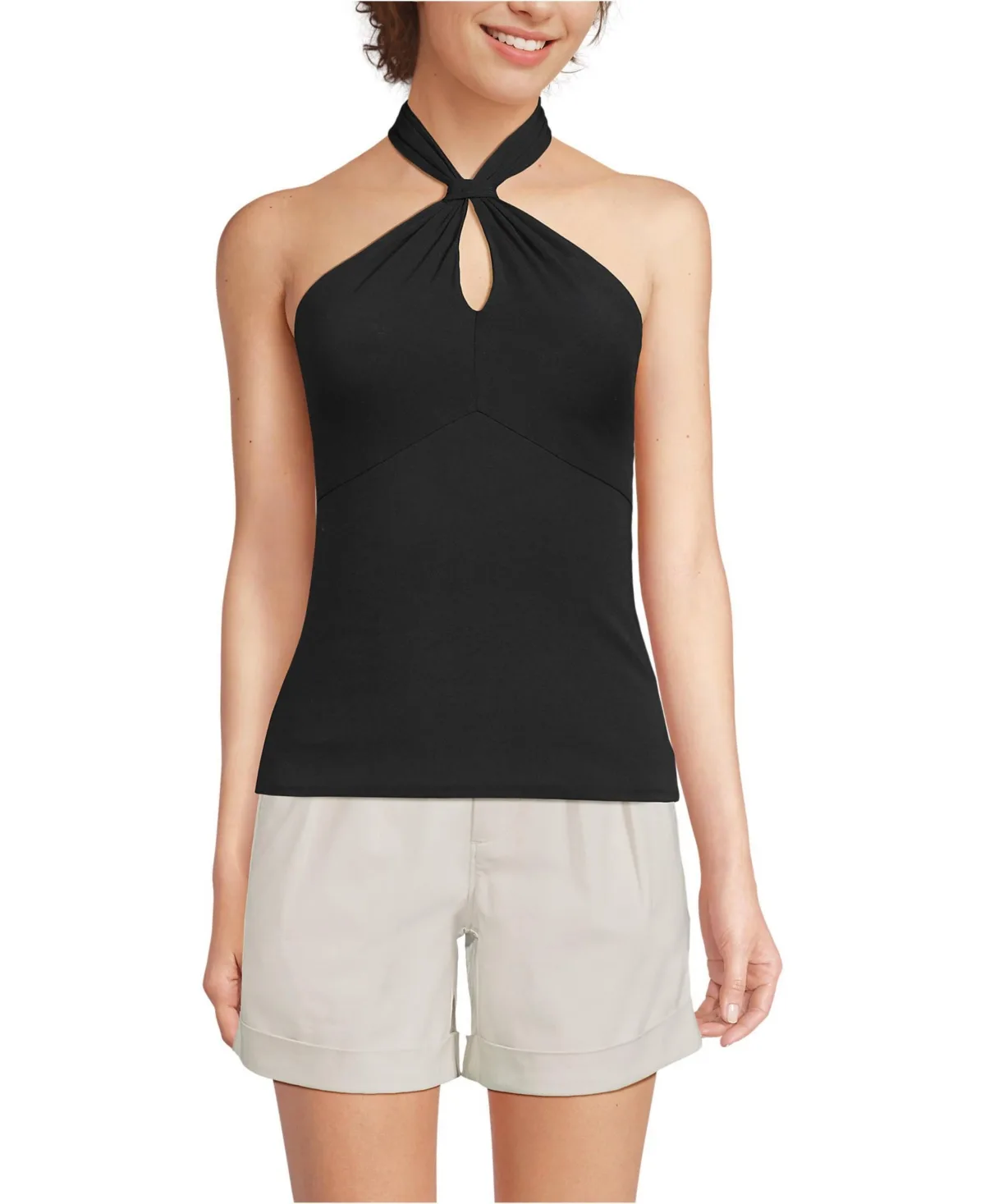 Slender Twist Front Halter Top by Lands' End