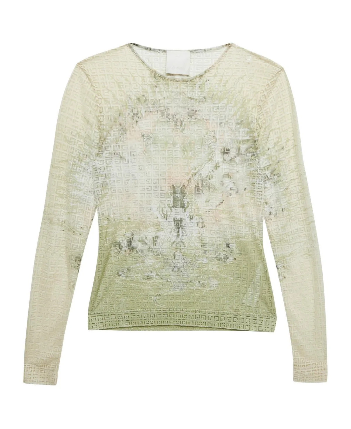 Monogram Sheer Jacquard Knit Long Sleeve Top by Pre-owned Givenchy