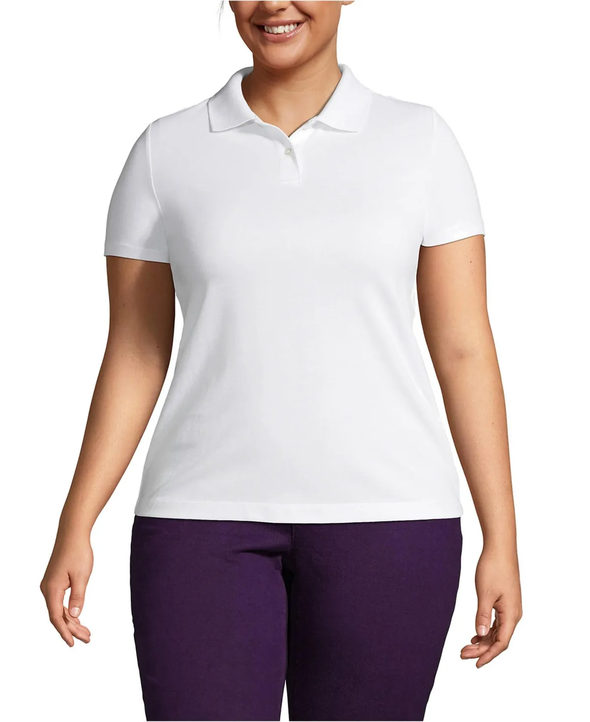 Short Sleeve Basic Mesh Polo Shirt by Lands' End