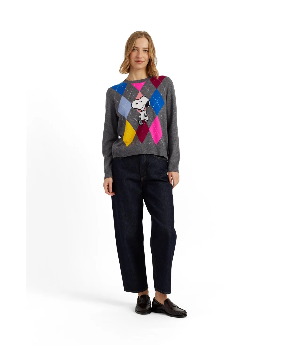 Wool-Cashmere Snoopy Argyle Sweater by Chinti & Parker
