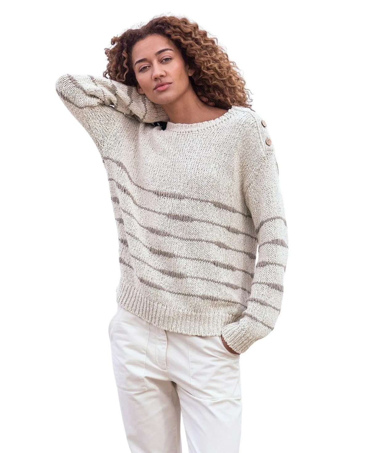 Drop Stitch Breton Sweater by Celtic & Co.