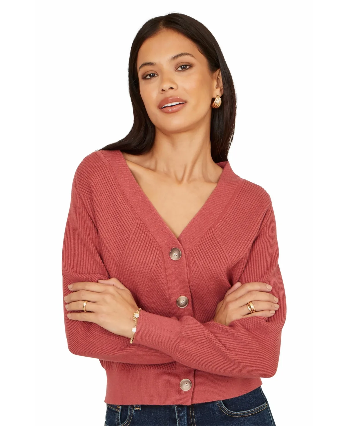 Relaxed Fit with Stitch Detail Cardigan by Yumi