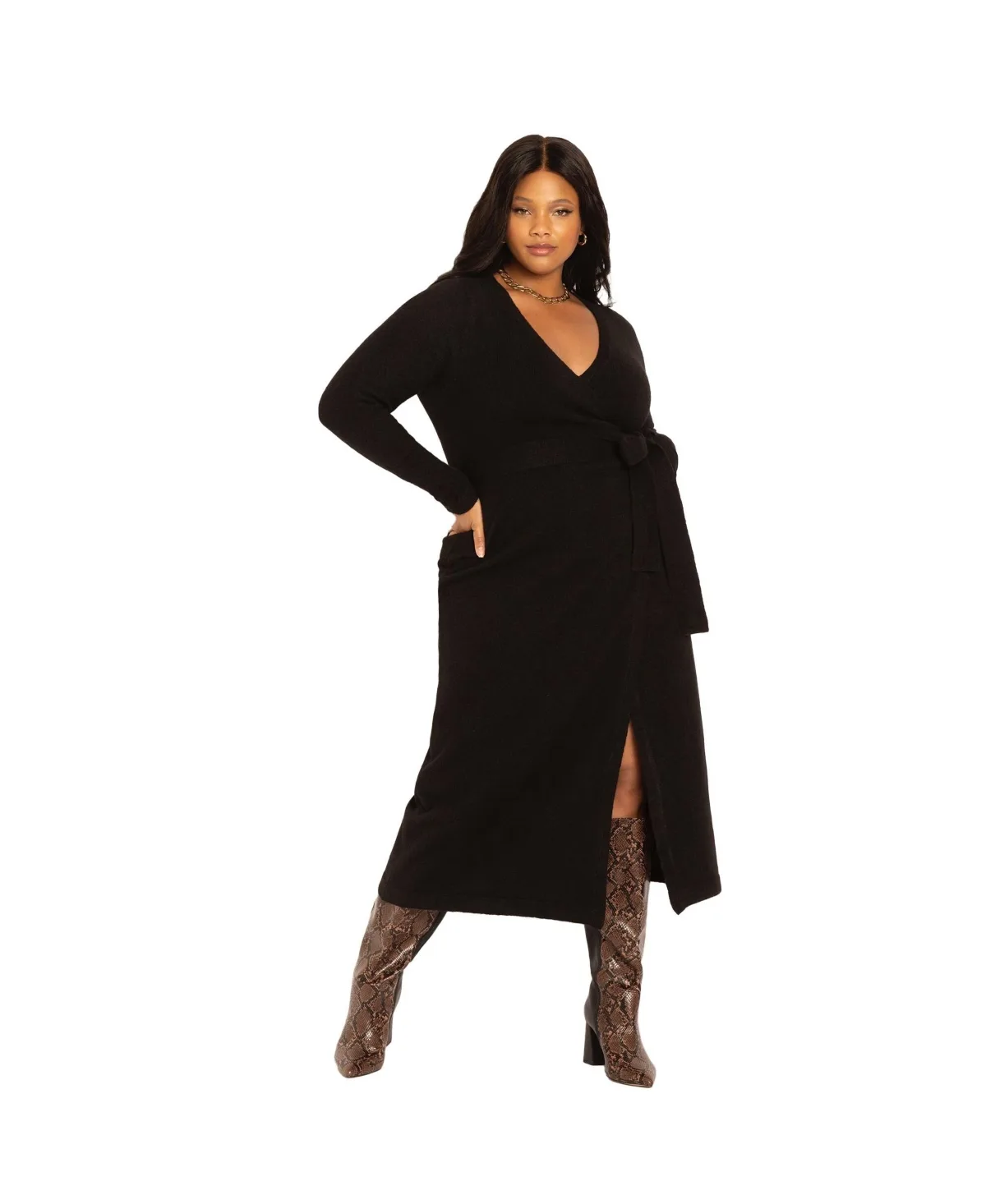 Sweater Wrap Dress