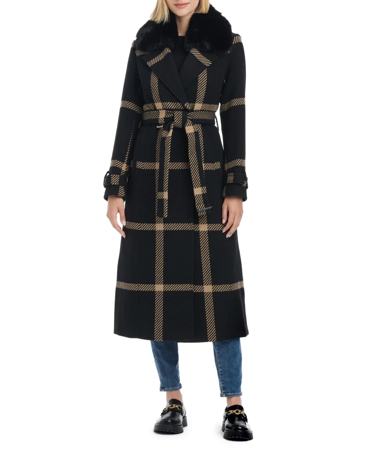 Double-Breasted Maxi Wool Blend Coat by Vince Camuto