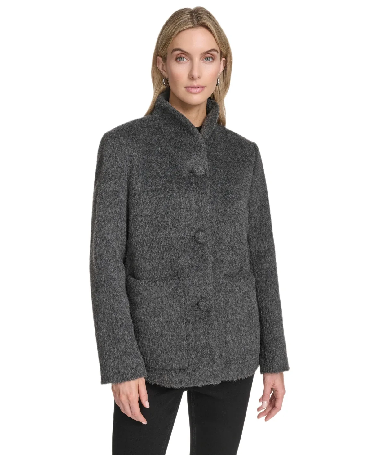 Piper Button Front Wool Blend Jacket by Andrew Marc