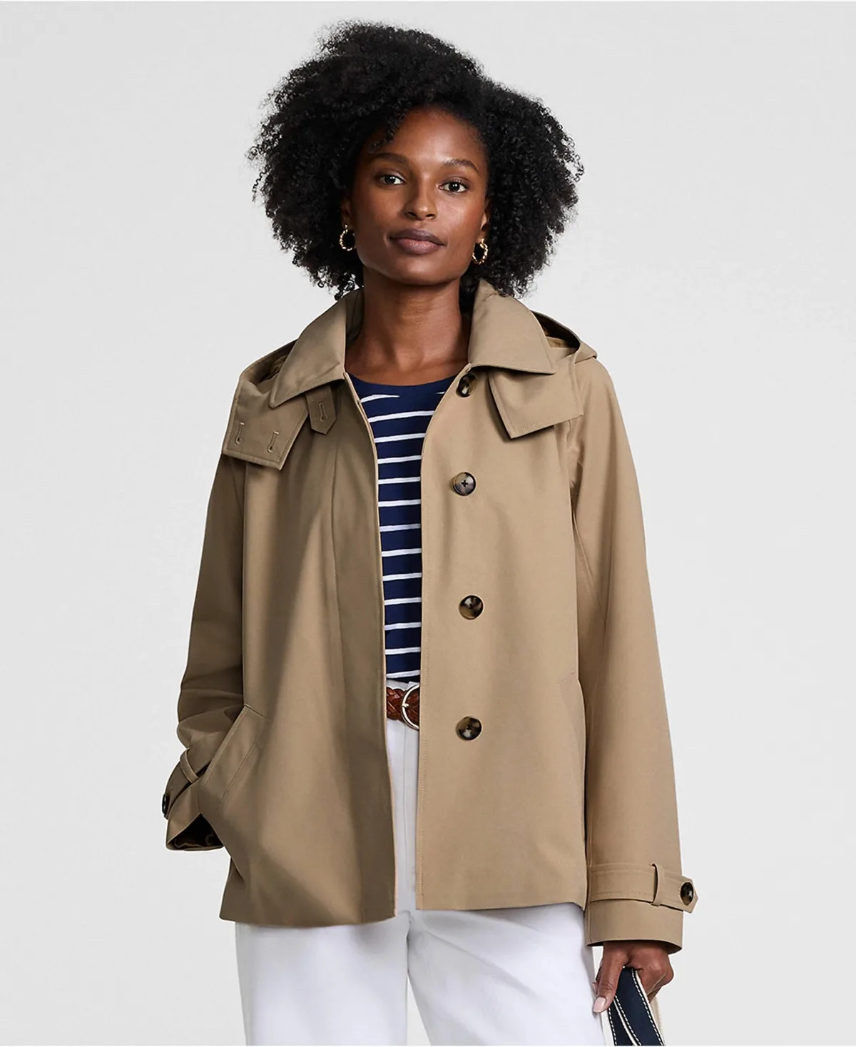 Squall Waterproof Hooded Short Mac Jacket by Lands' End