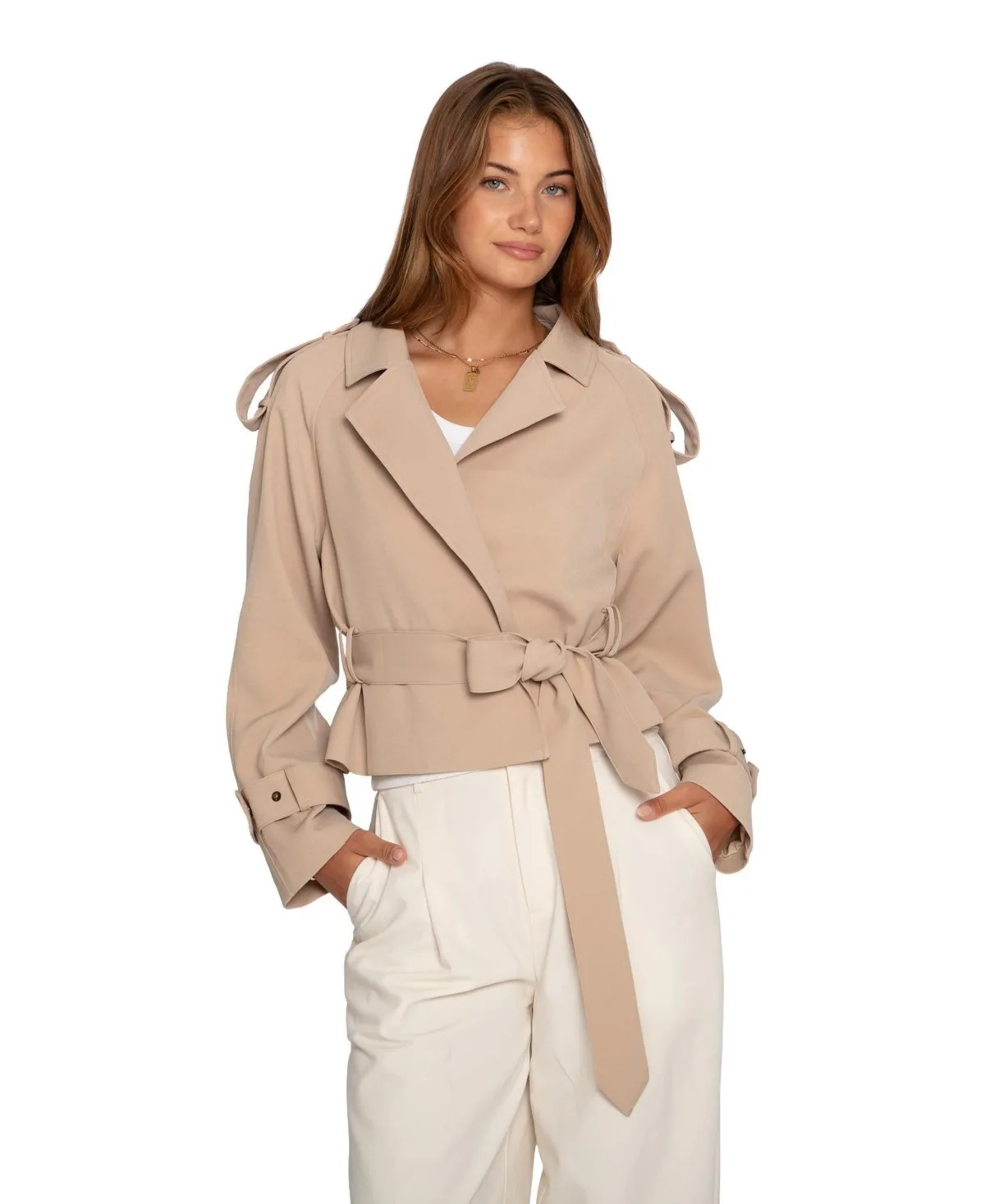 Fast Car Cropped Trench by Belle & Bloom