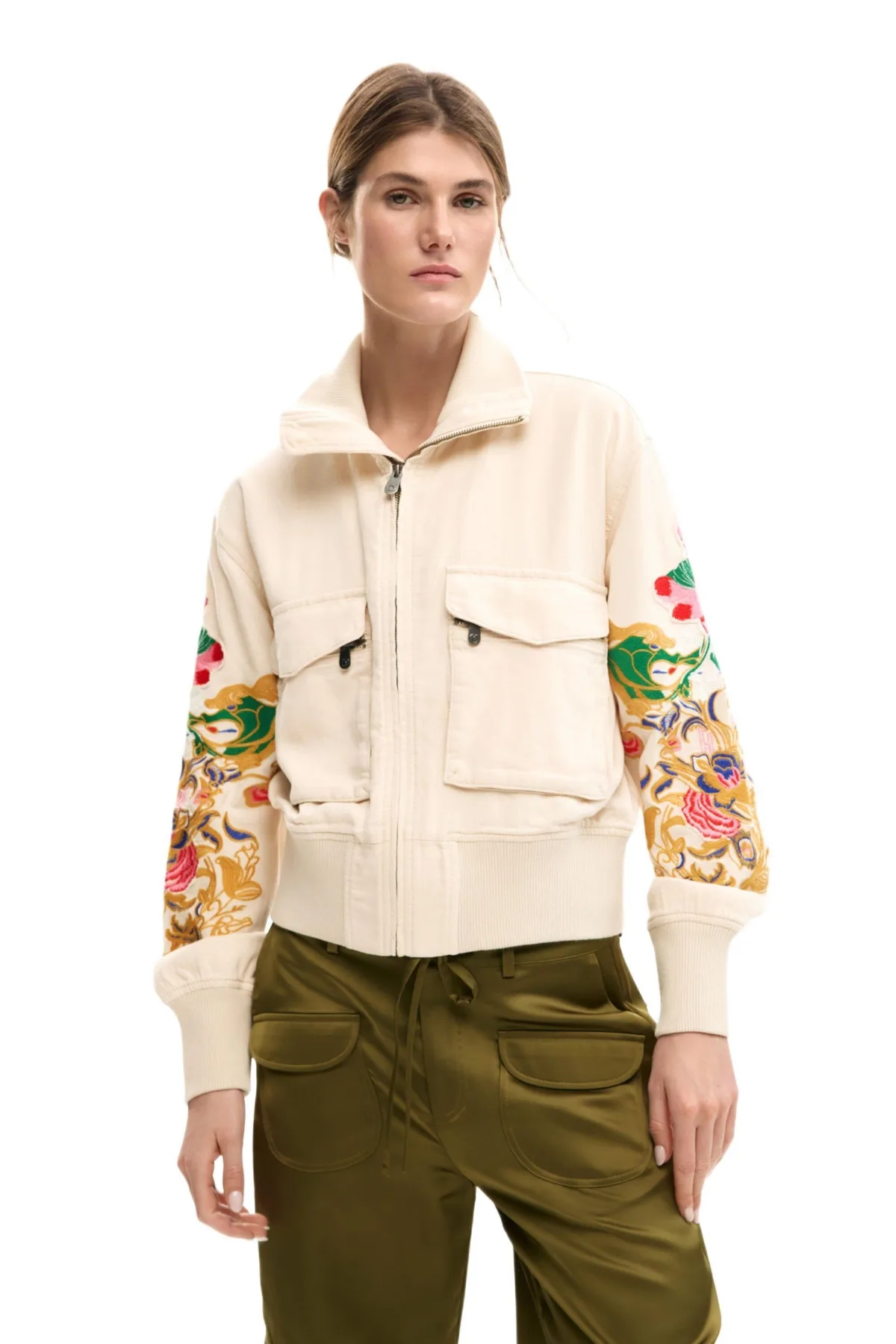 Patch Jacket with Flowers by Desigual
