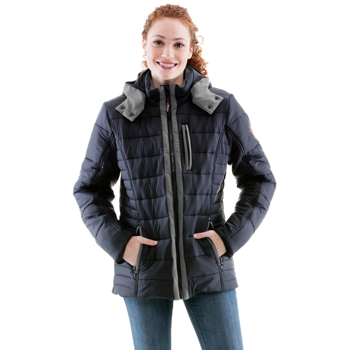 Pure Soft Puffer Jacket with Removable Hood - Water-Repellent & Wind-Tight Winter Coat by Refrigiwear