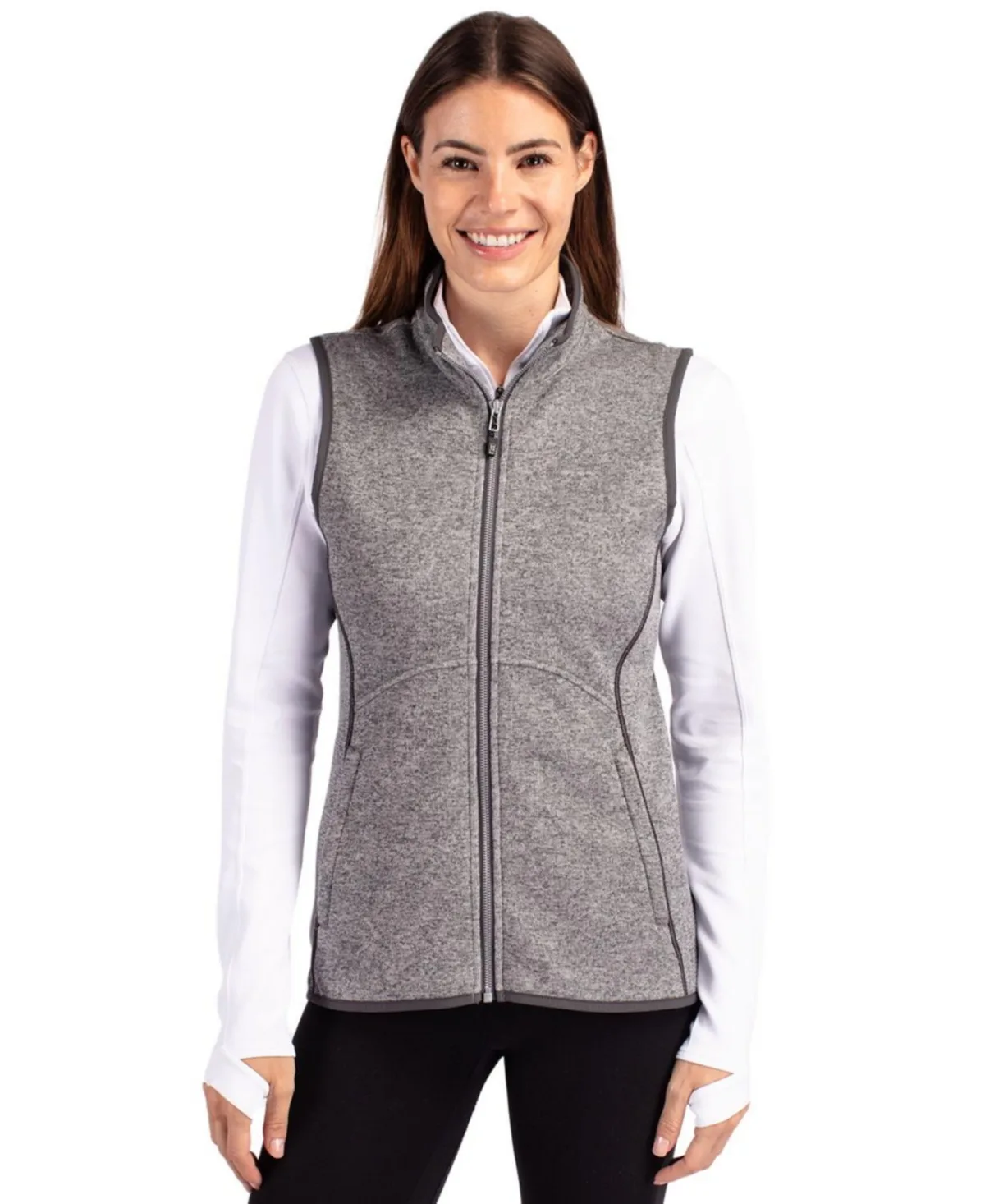 Mainsail Sweater Knit Full Zip Vest by Cutter & Buck