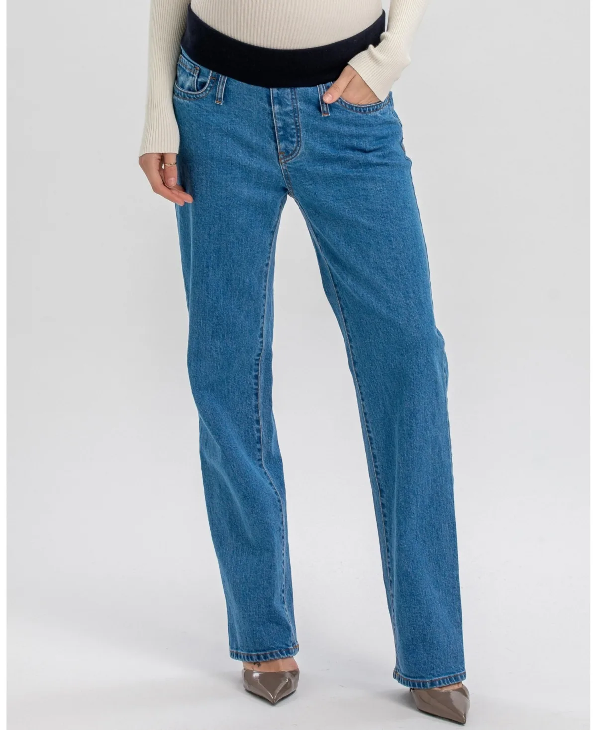 Regular Straight Maternity Jeans by Pietro Brunelli Maternity
