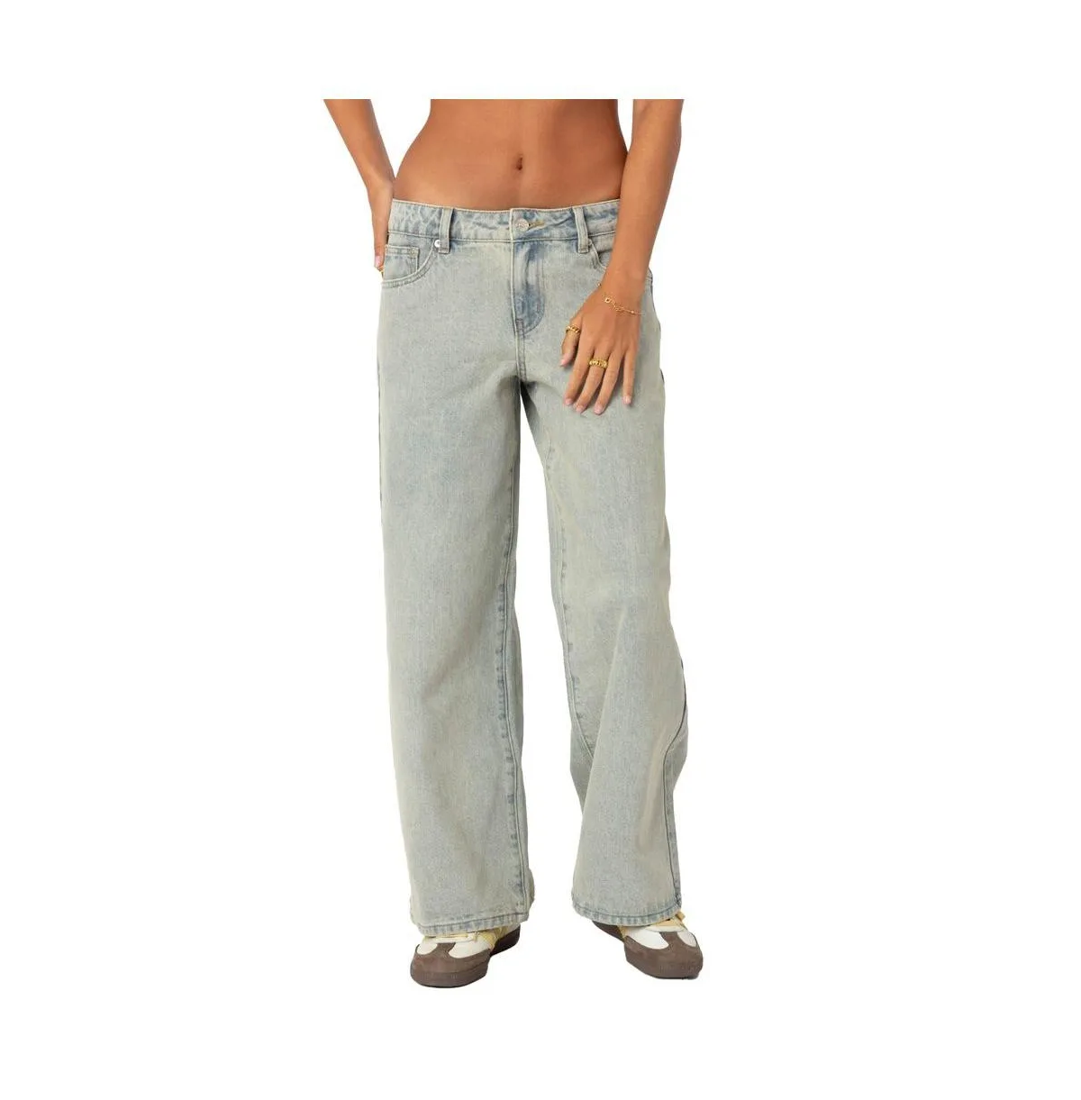 Magda Low Rise Acid Wash Jeans by Edikted