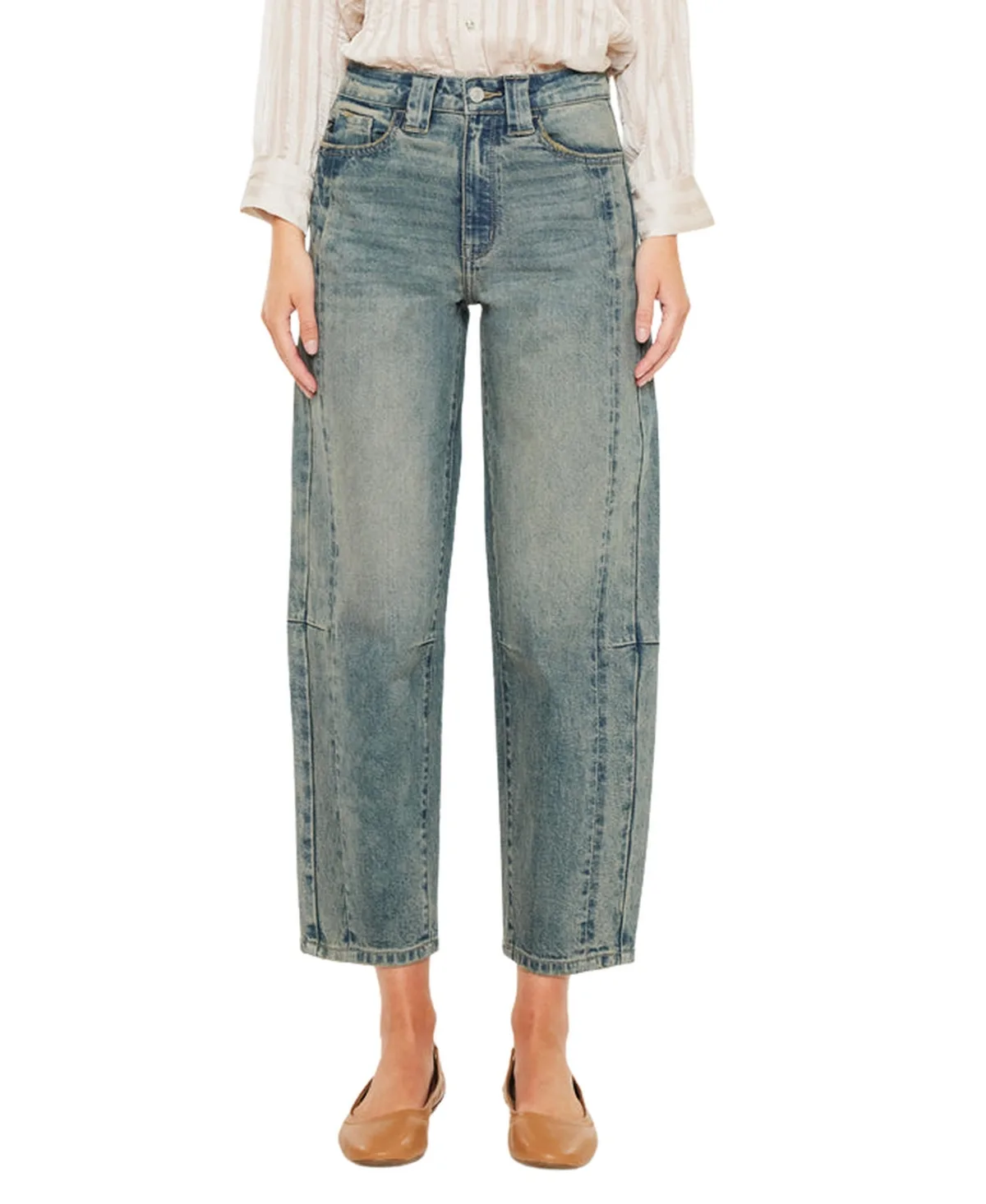 Cecilia High Rise Slim Barrel Jeans by Kancan
