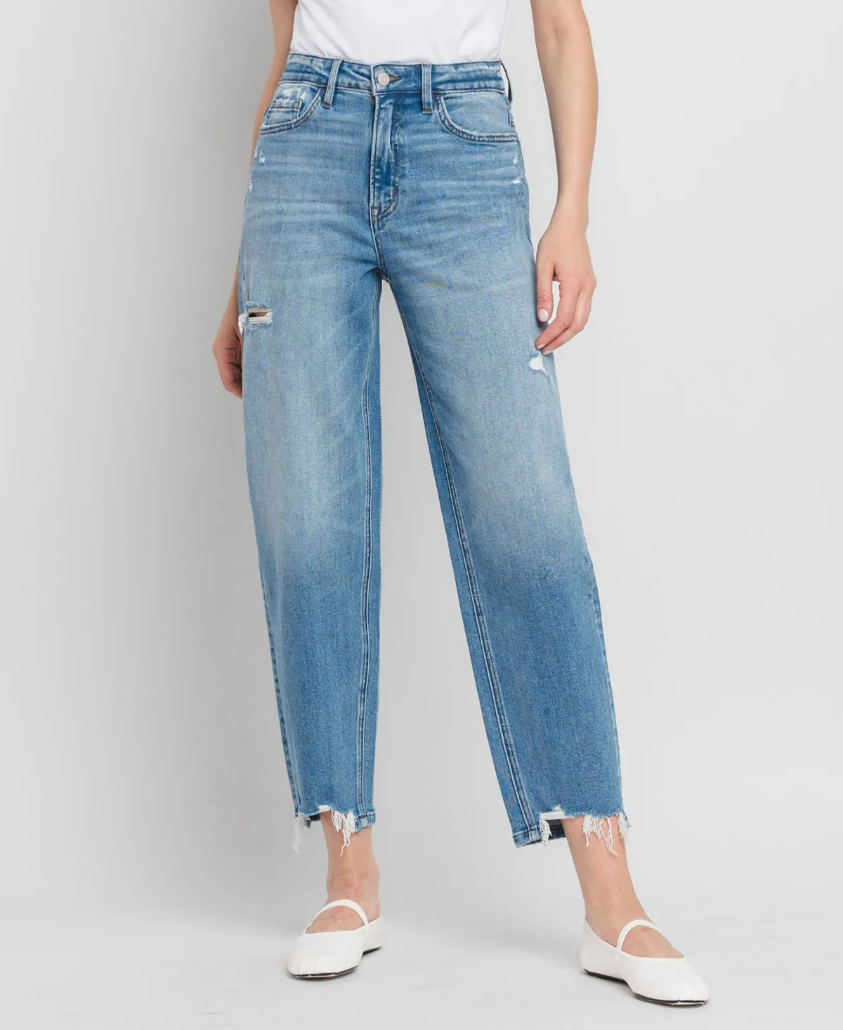 Super High Rise Barrel Jeans by Flying Monkey