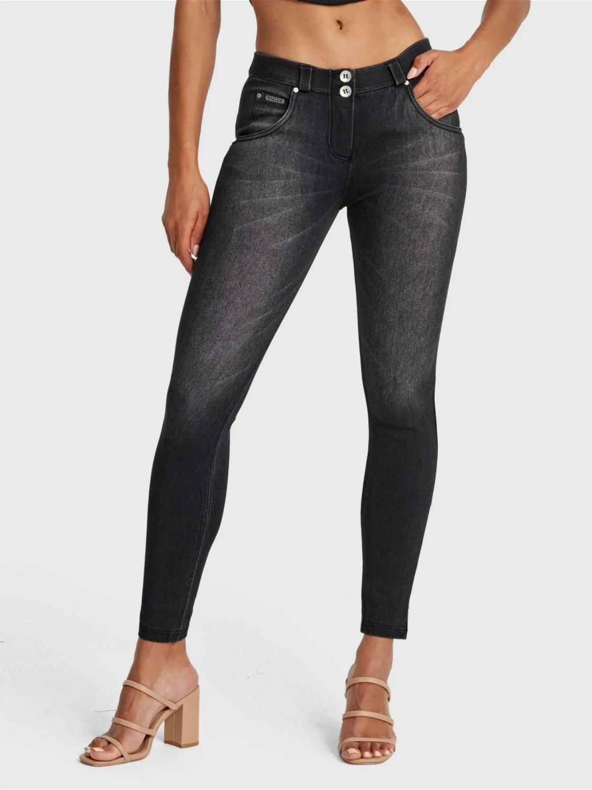 Mid-Rise Snug Sculpting Skinny Jeans by Freddy