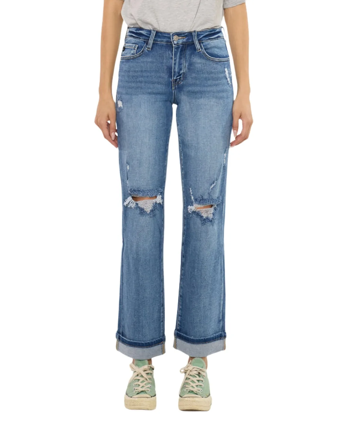 Carrie Mid-Rise Straight Jeans by Kancan Essential