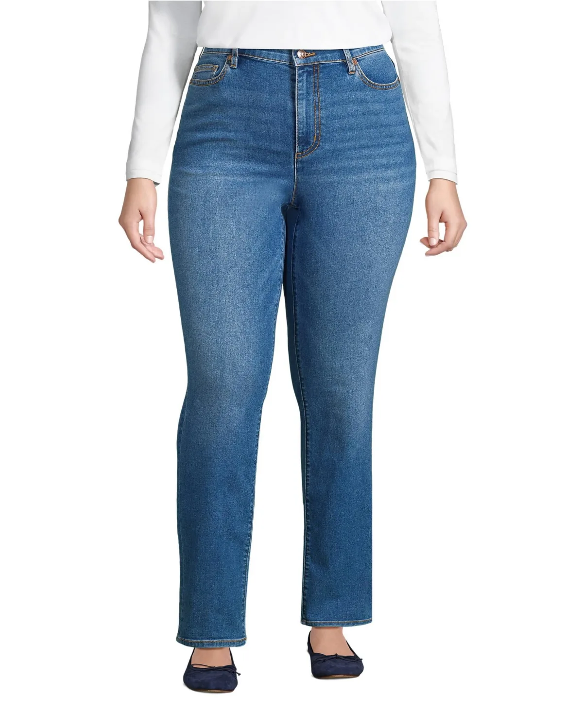 Recover High Rise Straight Leg Jeans by Lands' End