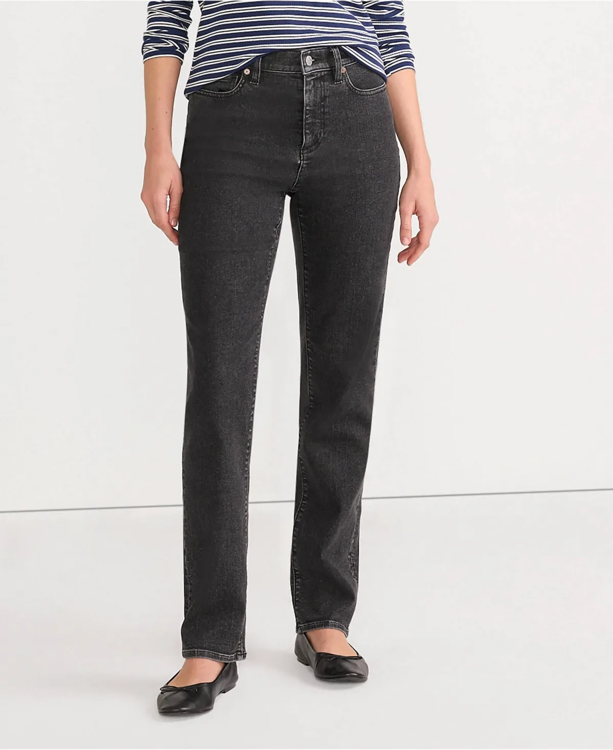 Recycled Denim High Rise Straight Leg Jeans by Lands' End