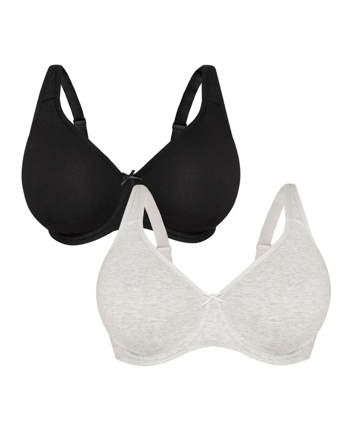 2-Pack Unlined Underwire Bra-Cotton Comfort & Pinch-Free Straps by Fruit Of The Loom